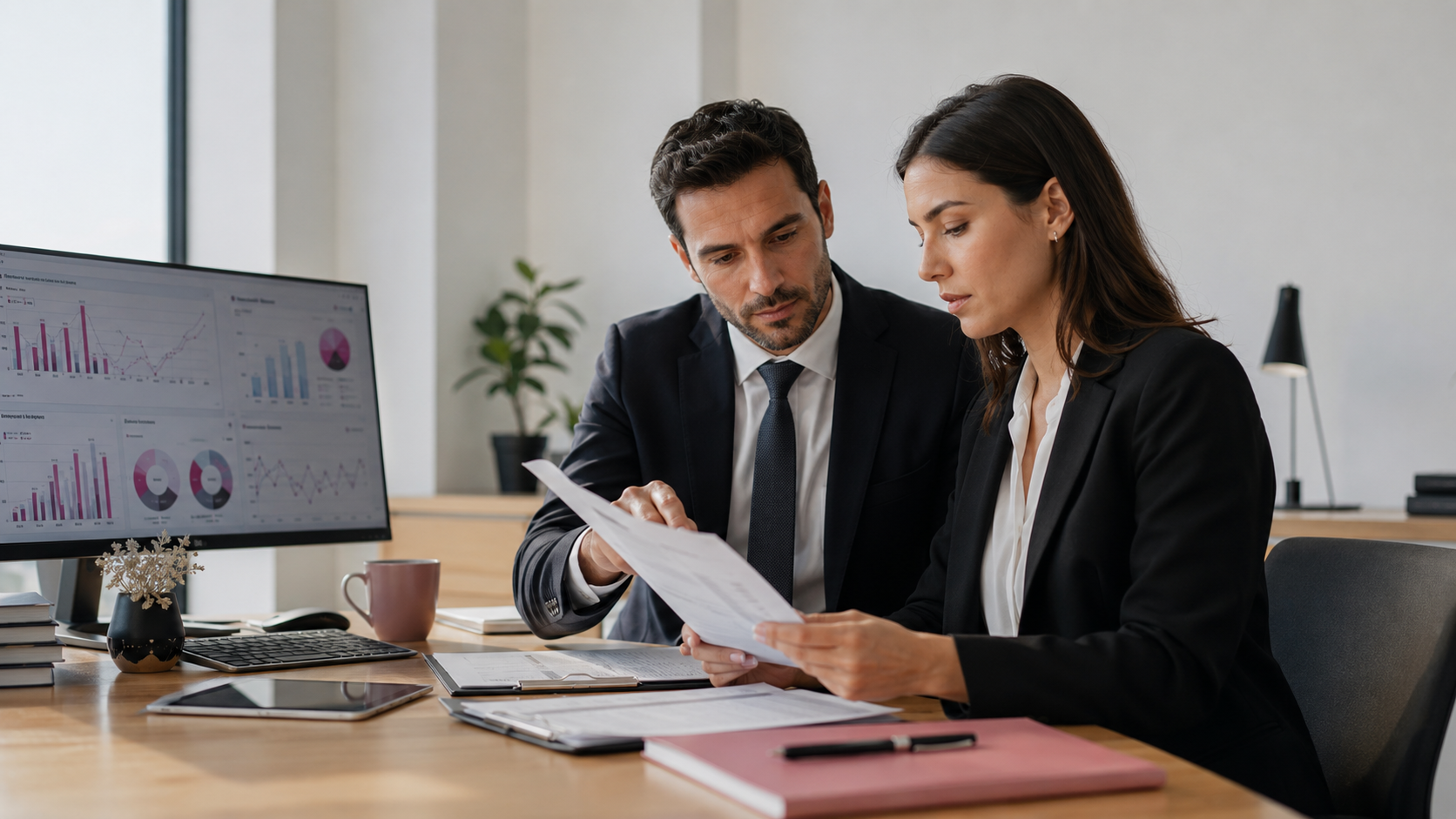 Executivos analisando estruturação financeira da rodada de investimento
